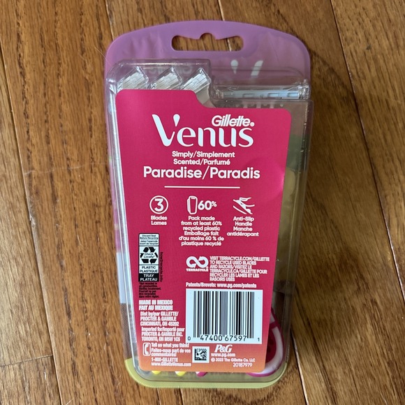 Gillette Venus Simply Paradise Scented Handle Women's Disposable Razors 4 Pack - Picture 2 of 2